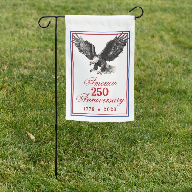 America 250 Anniversary Bald Eagle Garden Flag (In SItu)