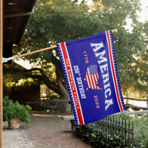 America 250 Birthday 1776-2026 House Flag