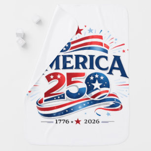 America 250 Celebration 1776–2026 Anniversary Baby Blanket