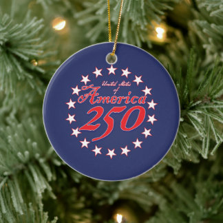 America 250 ceramic ornament