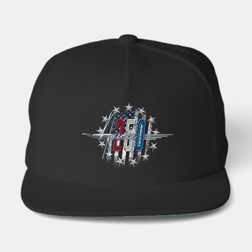 AMERICA 250 CLASSIC RETRO CHROME AMERICAN FLAG SNAP BACK HAT