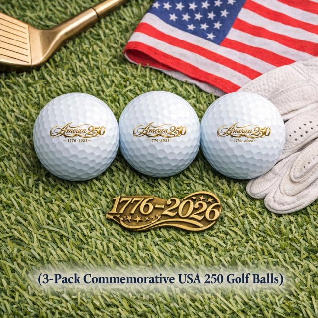 America 250 Commemorative Gold Script Golf Balls ( Commemorative America 250 gold‑script golf balls — a meaningful gift for every golfer)