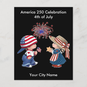 America 250 Community Fireworks 1776-2026 Vintage Flyer