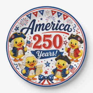 America 250 Duckies Celebration Paper Bowls Plates