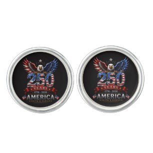 America 250 Faith Family Patriotic Eagle Cufflinks