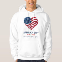 America 250 Flag Heart 1776-2026 Men's Hoodie