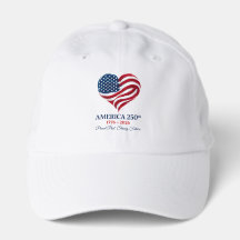 America 250 Flag Heart 1776-2026 Patriotic Hat