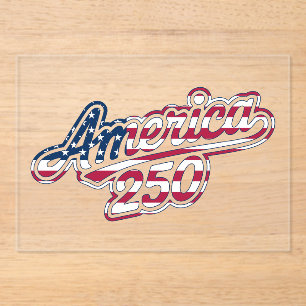 America 250 Flag Script Semiquincentennial Design Acrylic Invitations