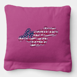 America 250 Flag Script Semiquincentennial Design Cornhole Bags