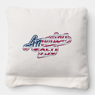 America 250 Flag Script Semiquincentennial Design Cornhole Bags