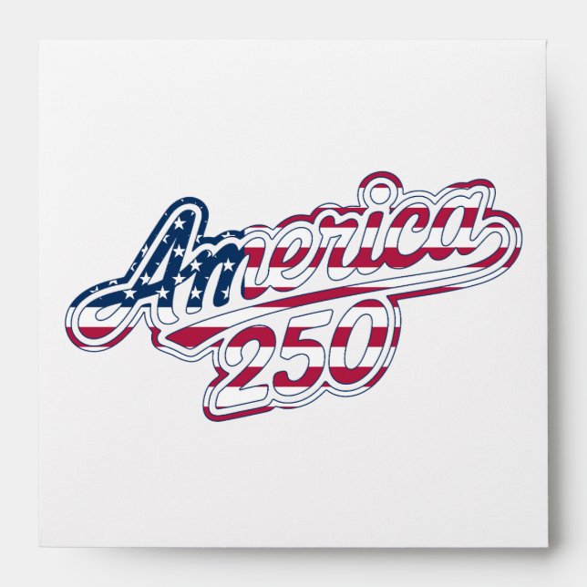 America 250 Flag Script Semiquincentennial Design Envelope (Front)