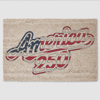 America 250 Flag Script Semiquincentennial Design Fiber Doormat