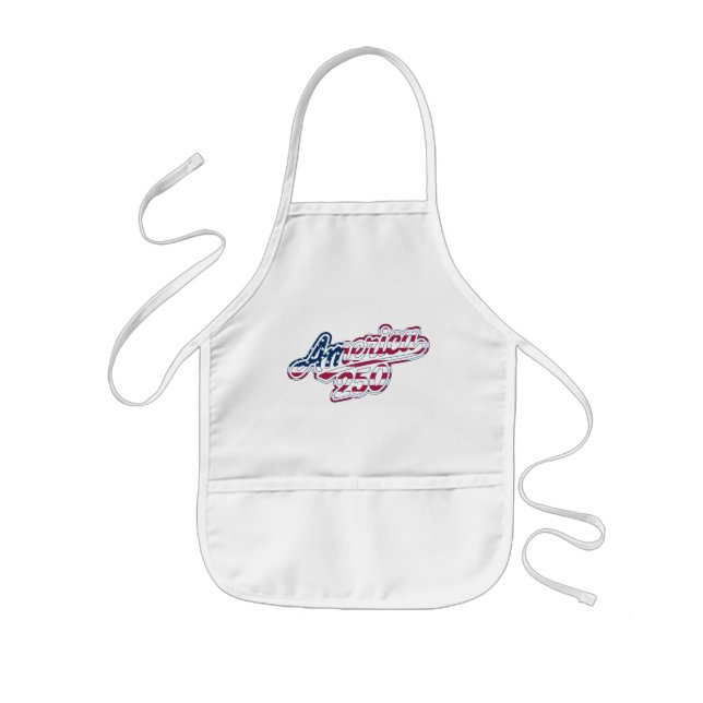 America 250 Flag Script Semiquincentennial Design Kids' Apron (Front)