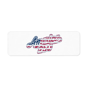 America 250 Flag Script Semiquincentennial Design Label