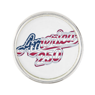 America 250 Flag Script Semiquincentennial Design Lapel Pin