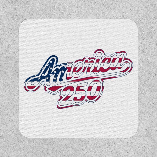 America 250 Flag Script Semiquincentennial Design Patch (Front)