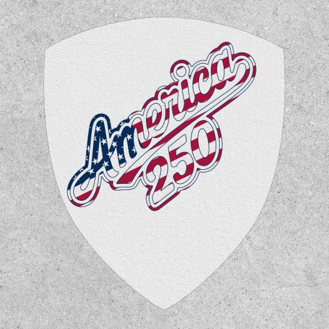 America 250 Flag Script Semiquincentennial Design Patch (Front)
