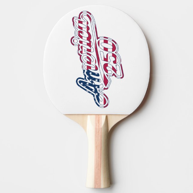 America 250 Flag Script Semiquincentennial Design Ping Pong Paddle (Front)