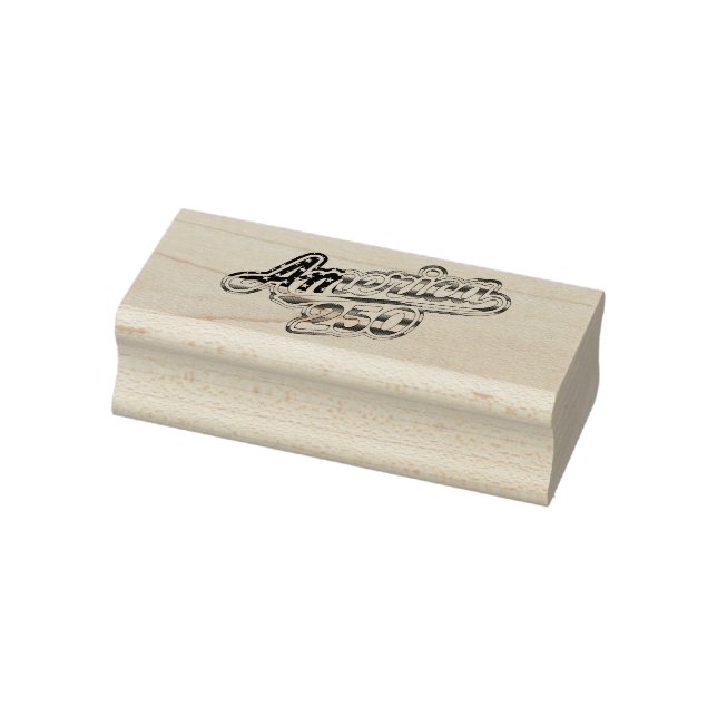 America 250 Flag Script Semiquincentennial Design Rubber Stamp (Stamp)