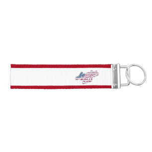 America 250 Flag Script Semiquincentennial Design Wrist Keychain