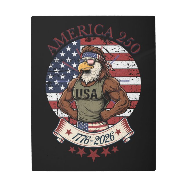 America 250 Fun Patriotic Eagle 4th of July Art (Front)