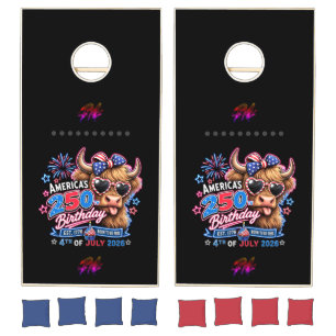 America 250 Funny Cow Cornhole Set