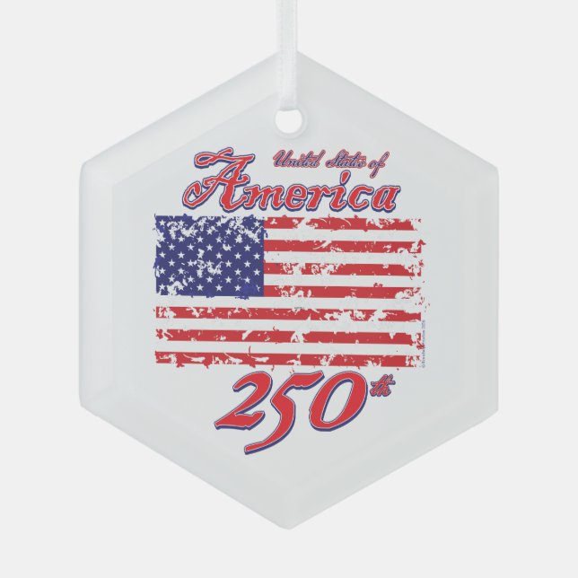 America 250 glass ornament (Front)