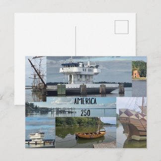 America 250 Jamestown/Williamsburg Boats and Water Postcard
