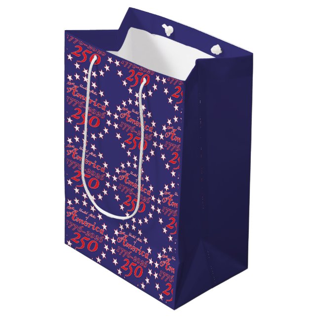 America 250 medium gift bag (Front Angled)