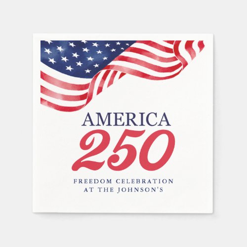 America 250 Patriotic Cocktail Napkins | July 4th