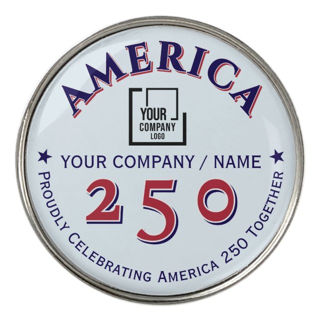 America 250 Patriotic Custom Name 2026 Golfer Gift Golf Ball Marker (Front)