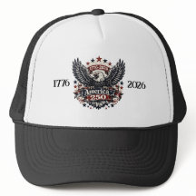America 250 Patriotic Eagle Trucker Hat 1776-2026
