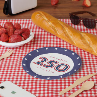 America 250 Patriotic Paper Plates