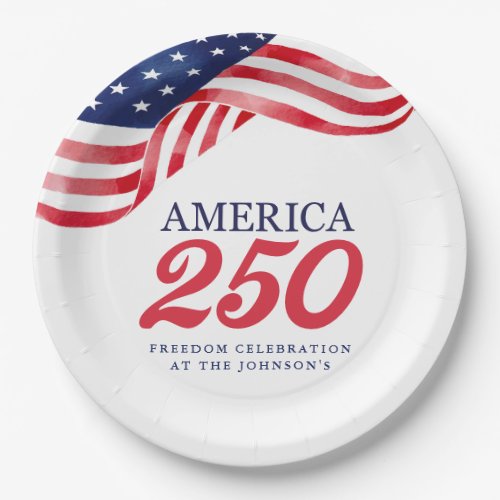 America 250 Patriotic Paper Plates | July 4th