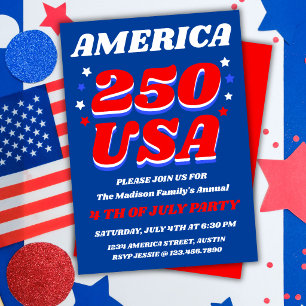 America 250 Patriotic Party Invitation