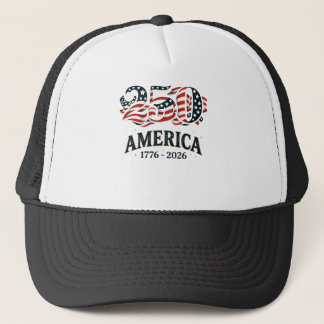 America 250 Patriotic Stars and Stripes  Trucker Hat