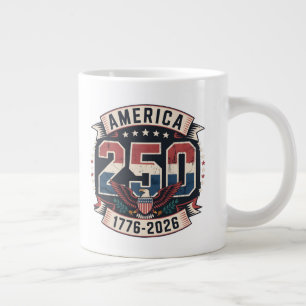 America 250 Patriotic Vintage Design Tri-Blend Giant Coffee Mug