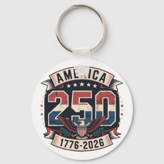 America 250 Patriotic Vintage Style Design Keychain