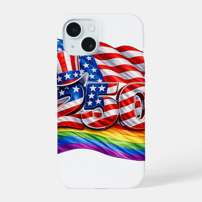 America 250 Pride Flag iPhone 15 Case (Back)