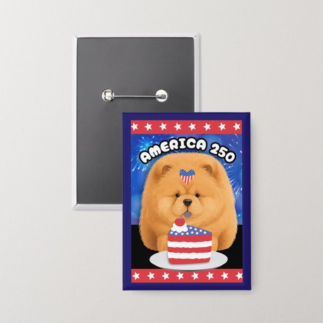 AMERICA 250  Red Chow Button (Front/Back)