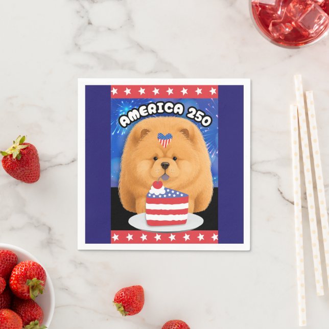 AMERICA 250  Red Chow Napkins (Insitu)