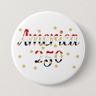 America 250 Red, White Blue Faux Gold Button