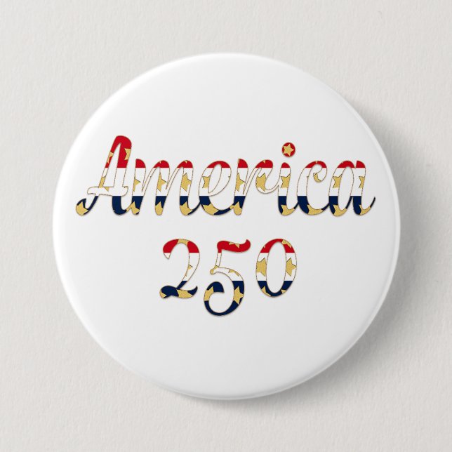 America 250  red white blue gold  button (Front)