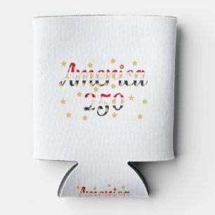 America 250 red white blue gold  can cooler