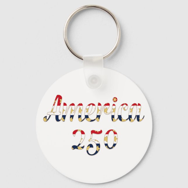 America 250  red white blue gold  keychain (Front)