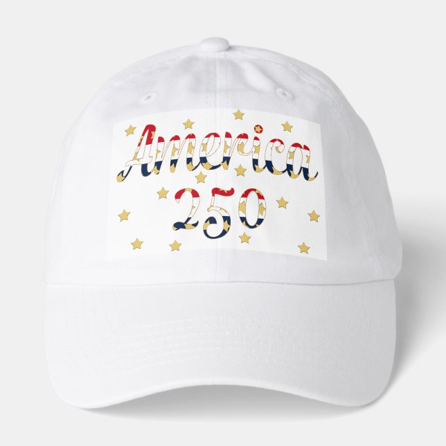 America 250 red white blue gold  T-Shirt Hat (Front)