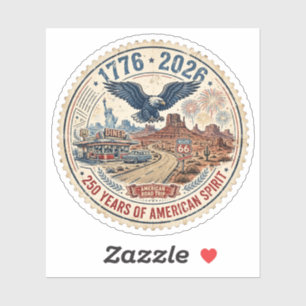 America 250 Road Trip 1776–2026 Vintage Sticker