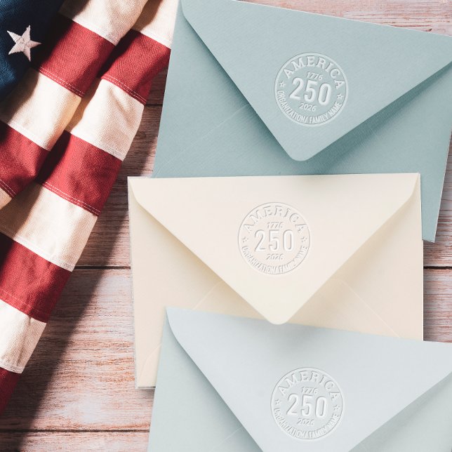 America 250 Round Family Organization Business Embosser (America 250 Round Family Organization Business Elegant Embossed Stationery Embosser)