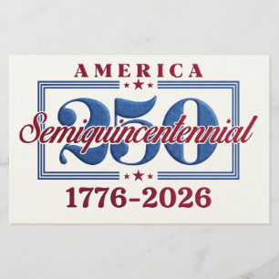 America 250 Semiquincentennial 1776-2026 Patriotic Stationery