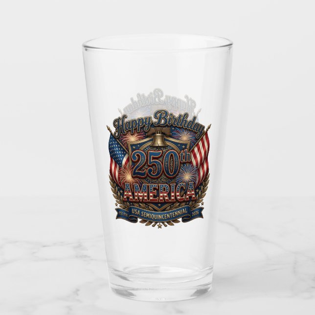 America 250 Semiquincentennial  Glass (Front)